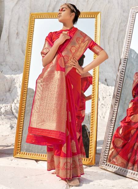 Pink Colour Heavy Festive Wear Designer Banarasi Soft Silk Saree Collection 7904